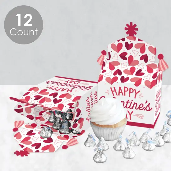 Big Dot of Happiness Happy Galentine's Day - Treat Box Party Favors - Valentine's Day Party Goodie Gable Boxes - Set of 12 {4}