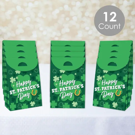 Big Dot of Happiness Shamrock St. Patrick's Day - Saint Paddy&rsquo;s Day Gift Favor Bags - Party Goodie Boxes - Set of 12 {3}