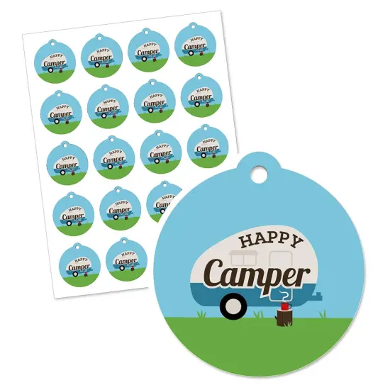 Big Dot of Happiness Happy Camper - Camping Baby Shower or Birthday Party Favor Gift Tags (Set of 20) {3}