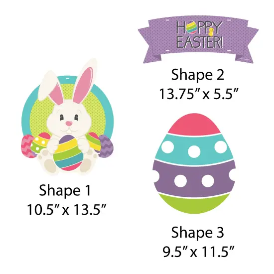 Big Dot of Happiness Hippity Hoppity - Hanging Porch Easter Bunny Party Outdoor Decorations - Front Door Decor - 3 Piece Sign {7}