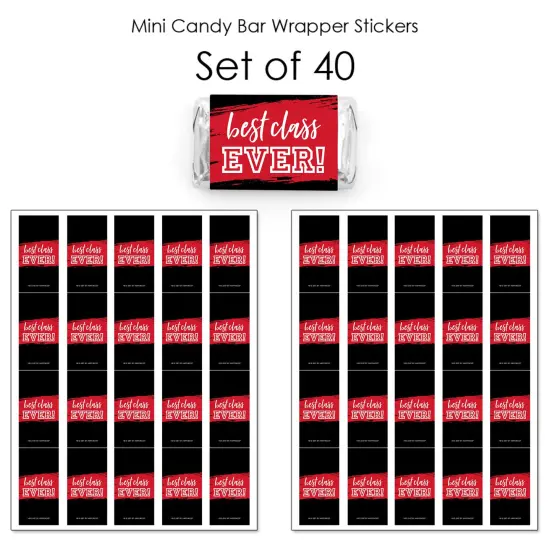 Big Dot of Happiness Reunited Red - Mini Candy Bar Wrapper Stickers - School Class Reunion Party Small Favors - 40 Count {4}