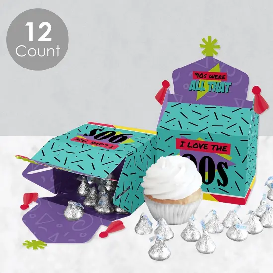 Big Dot of Happiness 90's Throwback - Treat Box Party Favors - 1990s Party Goodie Gable Boxes - Set of 12 {4}