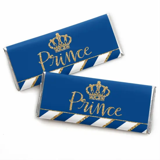 Big Dot of Happiness Royal Prince Charming - Candy Bar Wrapper Baby Shower or Birthday Party Favors - Set of 24 {1}