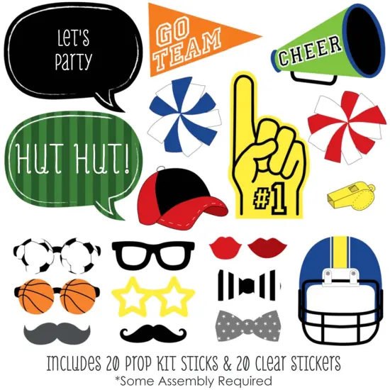 Big Dot of Happiness Sports Party - Photo Booth Props Kit - 20 Count {3}