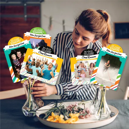 Big Dot of Happiness Still Got Class - High School Reunion Party Picture Centerpiece Sticks - Photo Table Toppers - 15 Pieces {3}