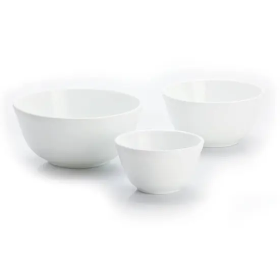 Mosser Glass Handmade Kitchen Mixing Bowls White Set of 3 Sizes {1}