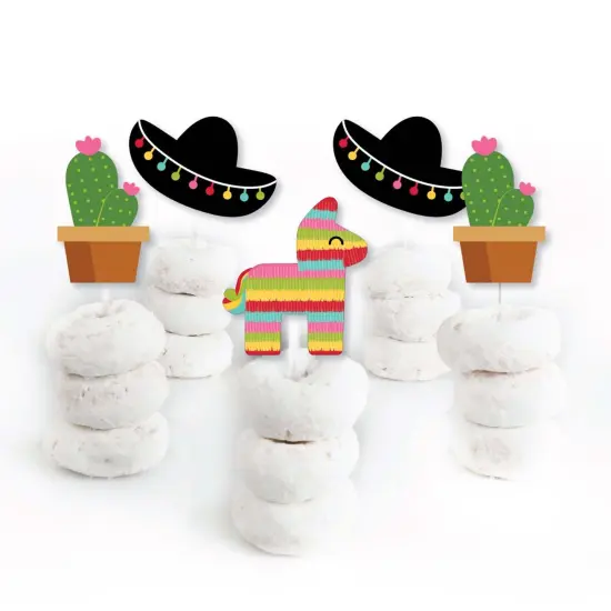 Big Dot of Happiness Let's Fiesta - Dessert Cupcake Toppers - Fiesta Party Clear Treat Picks - Set of 24 {3}