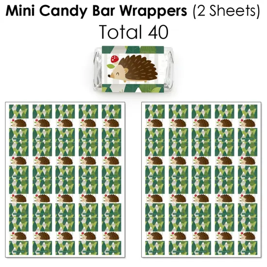 Big Dot of Happiness Forest Hedgehogs - Woodland Birthday Party or Baby Shower Candy Favor Sticker Kit - 304 Pc {4}