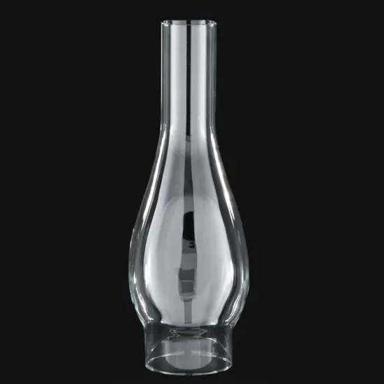 Clear Glass Lamp Chimney, Oval Replacement Hurricane Globe Measures 2 1/2 Inch Diameter Base x 10 Inches High for Oil or Kerosene Lanterns {3}