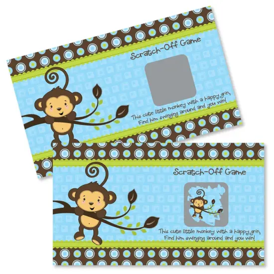 Big Dot of Happiness Blue Monkey Boy - Baby Shower or Birthday Party Game Scratch Off Cards - 22 Count {1}