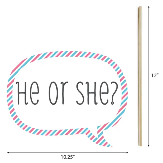 Big Dot of Happiness Chevron Baby Gender Reveal - Photo Booth Props Kit - 20 Count {7}