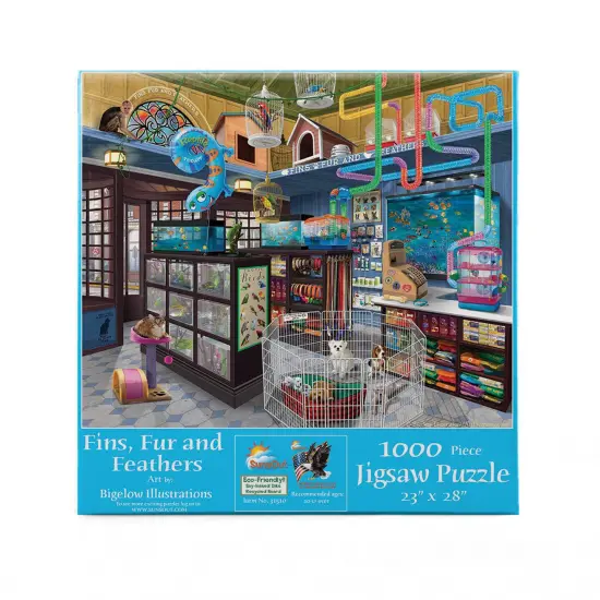 Sunsout Fins, Fur and Feathers 1000 pc Jigsaw Puzzle 31510 {4}