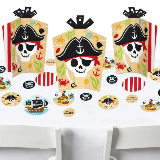 Big Dot of Happiness Pirate Ship Adventures - Skull Birthday Party Decor and Confetti - Terrific Table Centerpiece Kit - Set of 30 {1}