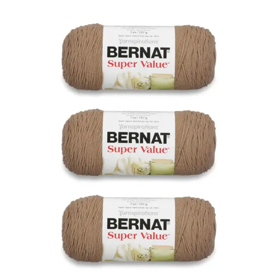 Bernat Super Value Honey Yarn - 3 Pack of 198g/7oz - Acrylic - 4 Medium (Worsted) - 426 Yards - Knitting/Crochet {1}