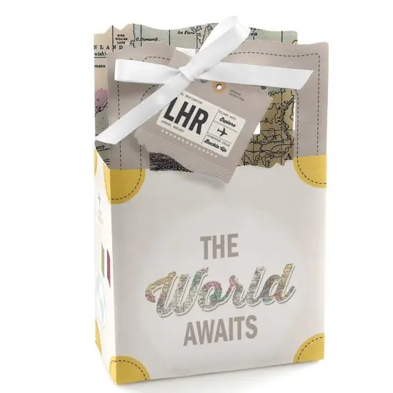 Big Dot of Happiness World Awaits - Travel Themed Party Favor Boxes - Set of 12 {1}