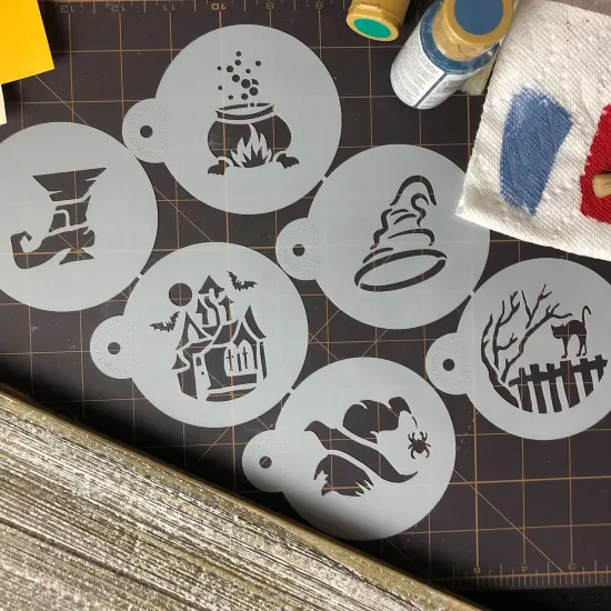 Large Halloween Cookie Stencil Set | C913 by Designer Stencils | Stencils for Royal Icing, Airbrush, Dusting Powder | {4}