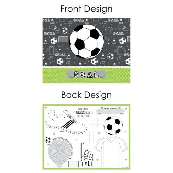 Big Dot of Happiness Goaaal - Soccer - Paper Birthday Party Coloring Sheets - Activity Placemats - Set of 16 {7}