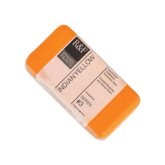 R&F Encaustic Paint Block - Indian Yellow, 40 ml block {1}