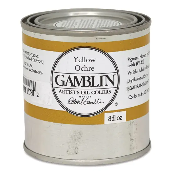 Gamblin Artist's Oil Color - Yellow Ochre, 8 oz Can {1}