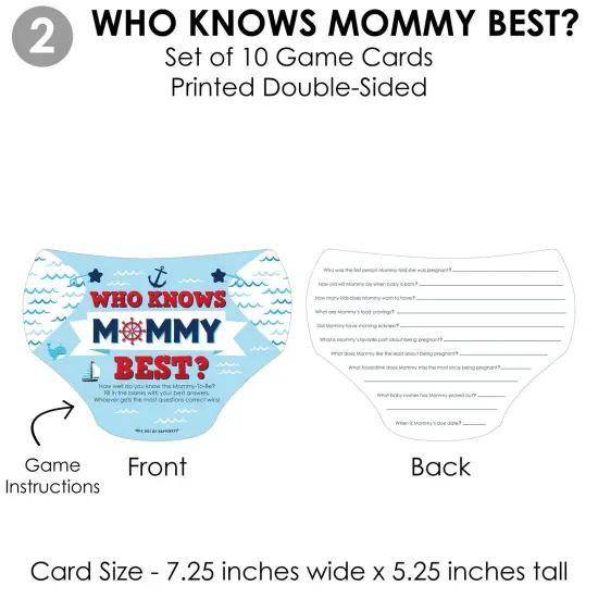 Big Dot of Happiness Ahoy It's a Boy - 4 Baby Shower Games - 10 Cards Each - Gamerific Bundle {7}