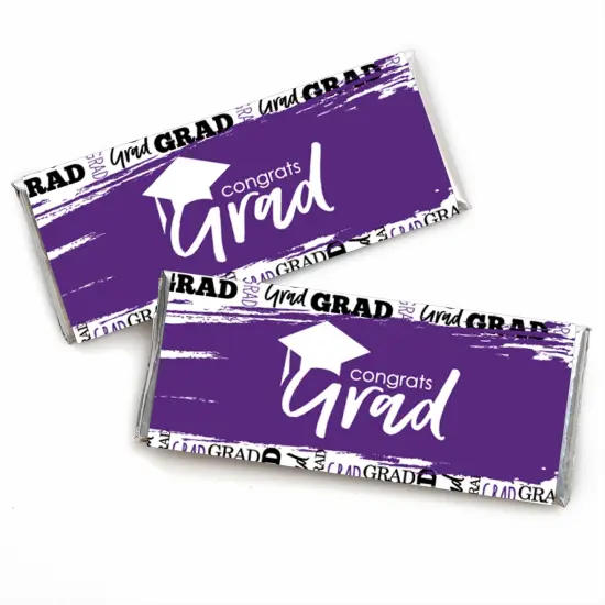 Big Dot of Happiness Purple Grad - Best is Yet to Come - Candy Bar Wrapper PurpleGraduation Party Favors - Set of 24 {1}