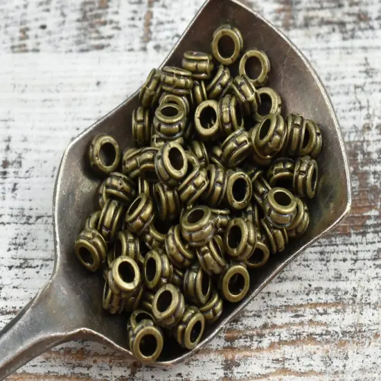 *500* 4x2mm Antique Bronze Large Hole Rondelle Spacer Beads {3}