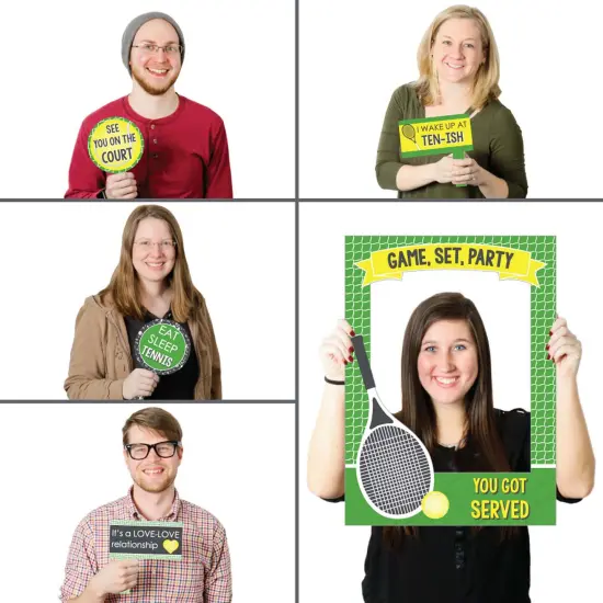 Big Dot of Happiness You Got Served - Tennis - Baby Shower or Birthday Party Selfie Photo Booth Picture Frame & Props - Printed on Sturdy Material {3}