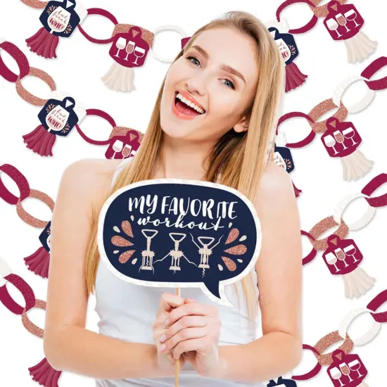 Big Dot of Happiness But First, Wine - Banner and Photo Booth Decorations - Wine Tasting Party Supplies Kit - Doterrific Bundle {3}