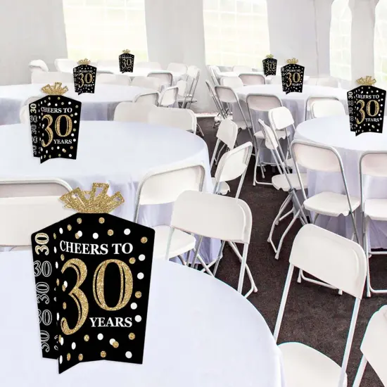 Big Dot of Happiness Adult 30th Birthday - Gold - Table Decorations - Birthday Party Fold and Flare Centerpieces - 10 Count {6}