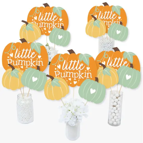 Big Dot of Happiness Little Pumpkin - Fall Birthday Party or Baby Shower Centerpiece Sticks - Table Toppers - Set of 15 {3}