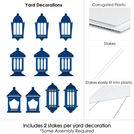 Big Dot of Happiness Ramadan - Lantern Lawn Decorations - Outdoor Eid Mubarak Yard Decorations - 10 Piece {7}