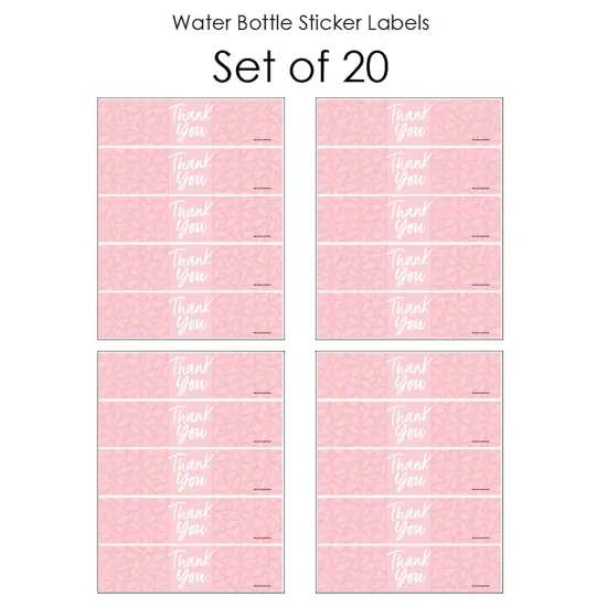 Big Dot of Happiness Pink Elegantly Simple - Guest Party Favors Water Bottle Sticker Labels - Set of 20 {4}