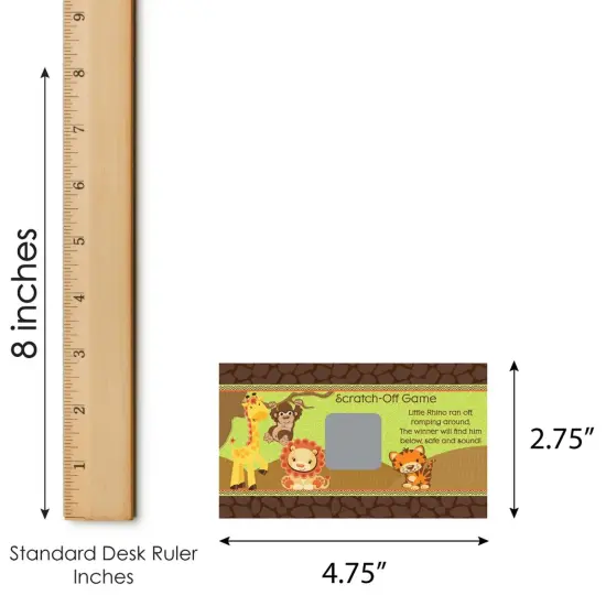 Big Dot of Happiness Funfari - Fun Safari Jungle - Baby Shower or Birthday Party Game Scratch Off Cards - 22 Count {7}