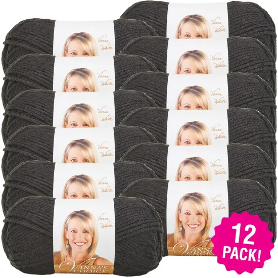 (12 Pack) Lion Brand Vanna's Choice Yarn - Black {1}