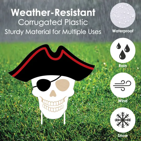 Big Dot of Happiness Beware of Pirates - Pirate Skulls Lawn Decorations - Outdoor Pirate Birthday Party Yard Decorations - 10 Piece {6}