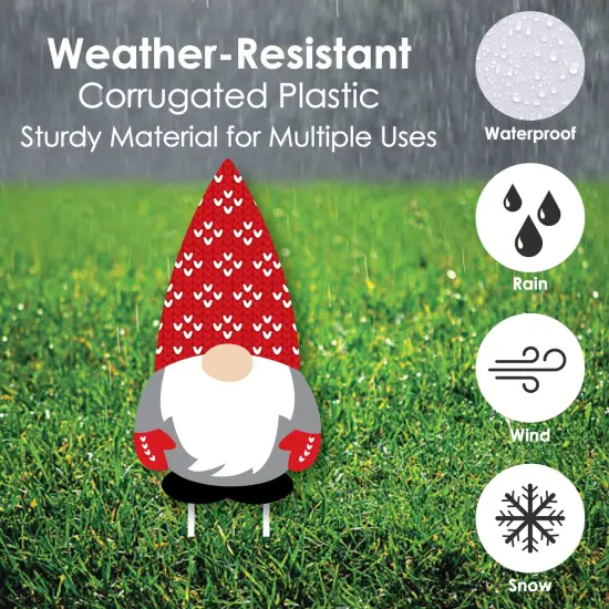 Big Dot of Happiness Christmas Gnomes - Yard Sign and Outdoor Lawn Decorations - Holiday Party Yard Signs - Set of 8 {4}