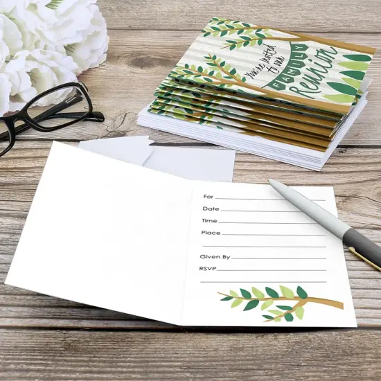 Big Dot of Happiness Family Tree Reunion - Fill In Family Gathering Party Invitations (8 count) {6}