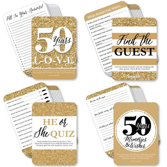 Big Dot of Happiness We Still Do - 50th Wedding Anniversary - 4 Anniversary Party Games - 10 Cards Each - Gamerific Bundle {1}