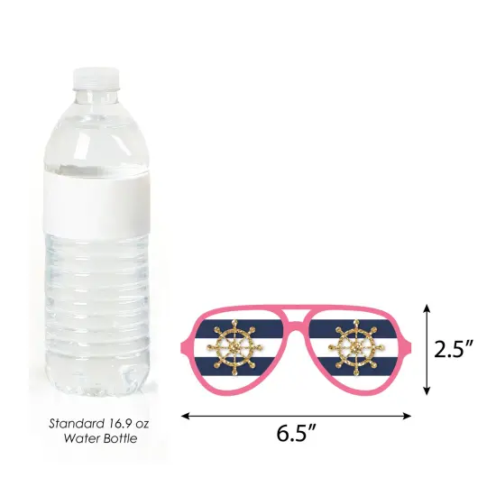 Big Dot of Happiness Last Sail Before The Veil Glasses - Paper Card Stock Nautical Bachelorette and Bridal Shower Photo Booth Props Kit - 10 Count {6}