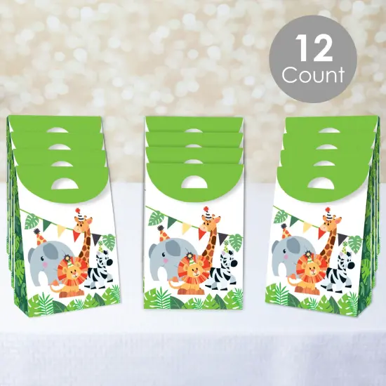 Big Dot of Happiness Jungle Party Animals - Safari Zoo Animal Birthday or Baby Shower Gift Favor Bags - Party Goodie Boxes - Set of 12 {3}