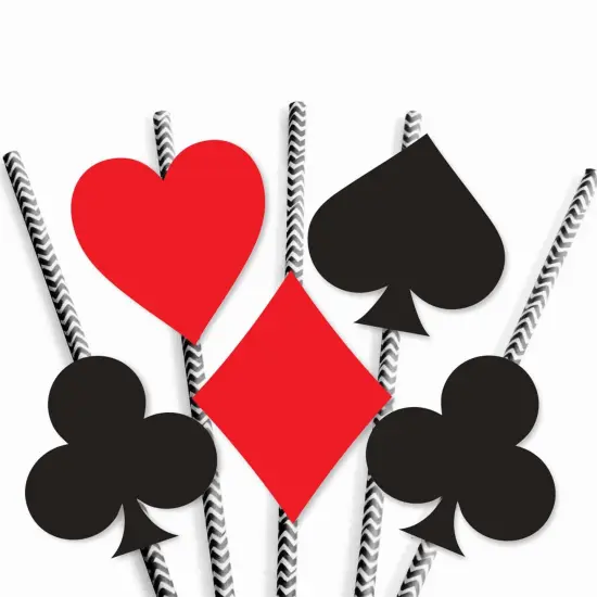 Big Dot of Happiness Las Vegas - Paper Straw Decor - Casino Party Striped Decorative Straws - Set of 24 {7}