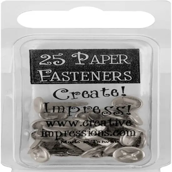 Creative Impressions Metal Paper Fasteners 10mm 25/Pkg-Screw Heads - Pewter {1}