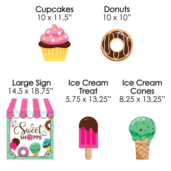 Big Dot of Happiness Sweet Shoppe - Yard Sign & Outdoor Lawn Decorations - Candy and Bakery Birthday Party or Baby Shower Yard Signs - Set of 8 {7}