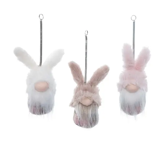 Jumping Bunny Gnome Easter Spring Decorative Hanging Tree Ornament Set of 3 {1}