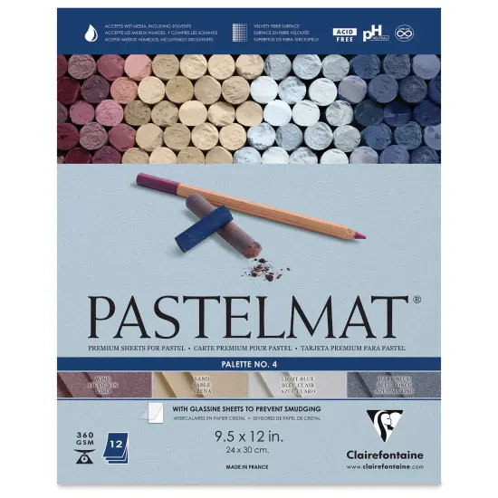 Clairefontaine Pastelmat Pad - 9-1/2" x 12", Palette No. 4, 12 Sheets {1}