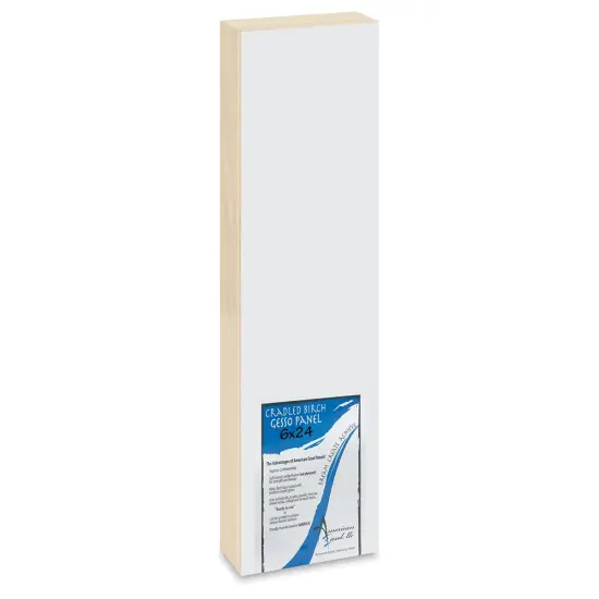 American Easel Gessoed Wood Painting Panel - 6" x 24", 1-5/8" Deep Cradle {1}