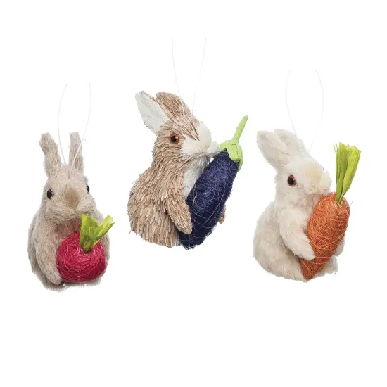 Rabbit Easter Spring Decorative Hanging Tree Ornament Set of 3 {1}