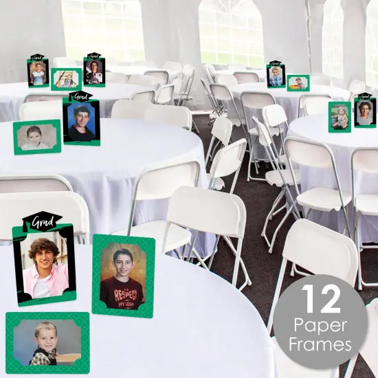 Big Dot of Happiness Green Graduation Party Centerpieces - 4x6 Picture Display - Paper Photo Frames - Set of 12 {3}
