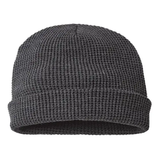 Richardson&reg; Waffle Cuffed Beanie Heather Charcoal {1}