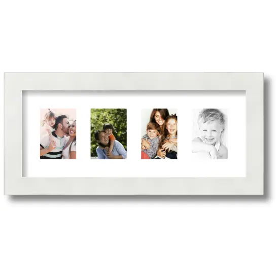 ArtToFrames Collage Photo Picture Frame with 4 - 2.5x3.5 inch Openings, Framed in White with Over 62 Mat Color Options and Regular Glass (CSM-3966-20) {1}